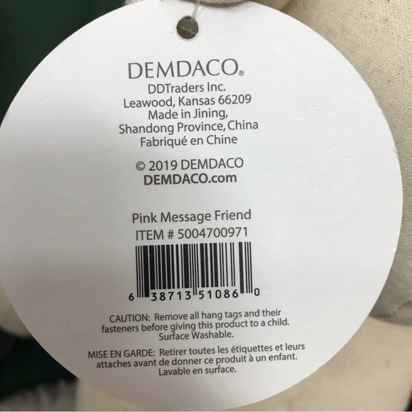 🔥FLASH SALE PRICE FIRM🔥 

DEMDACO pink message friend bear - Picture 11 of 15